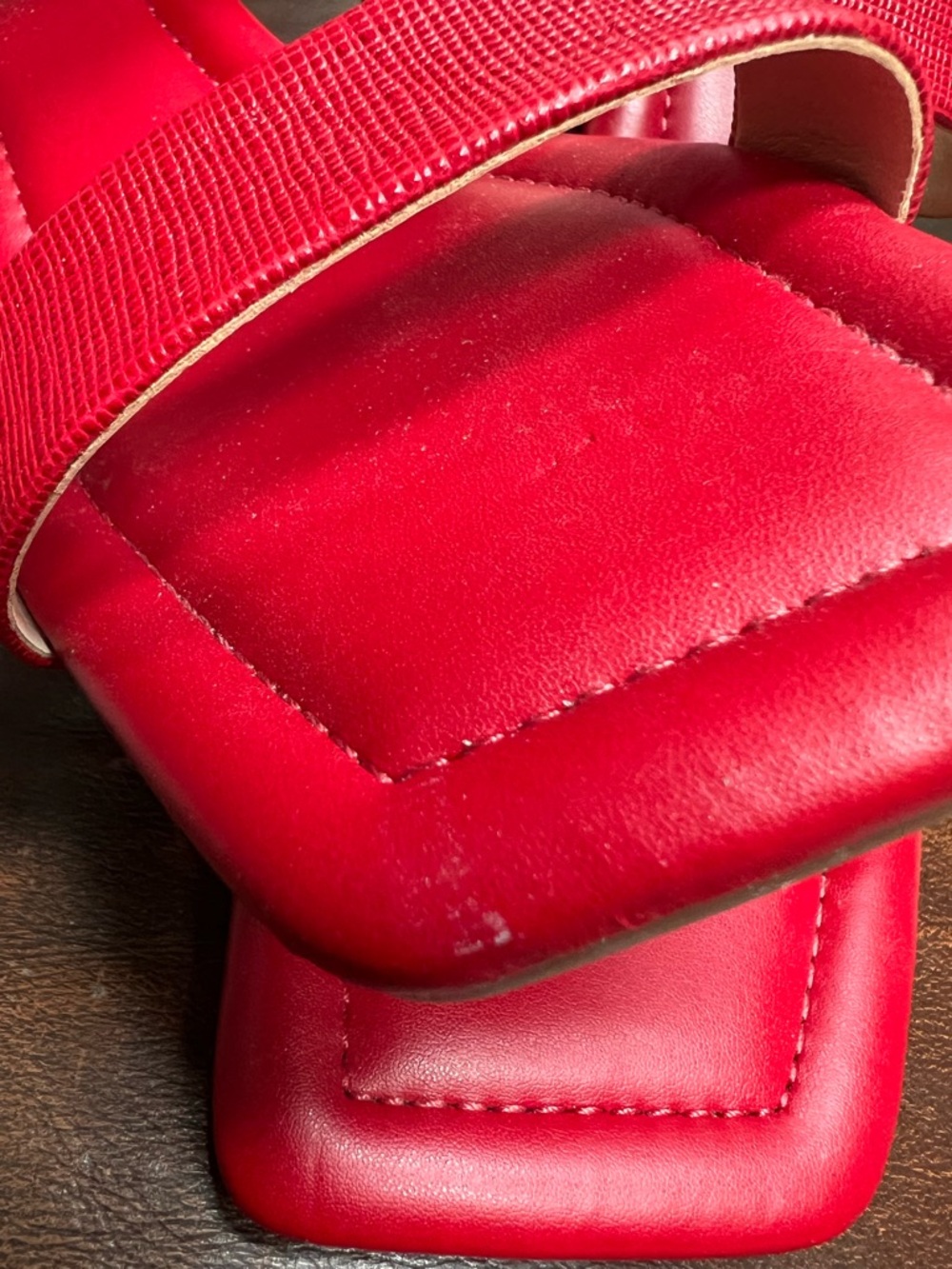 Alex Marie Red Wide-Strap Slingback Sandals - Picture 6 of 7